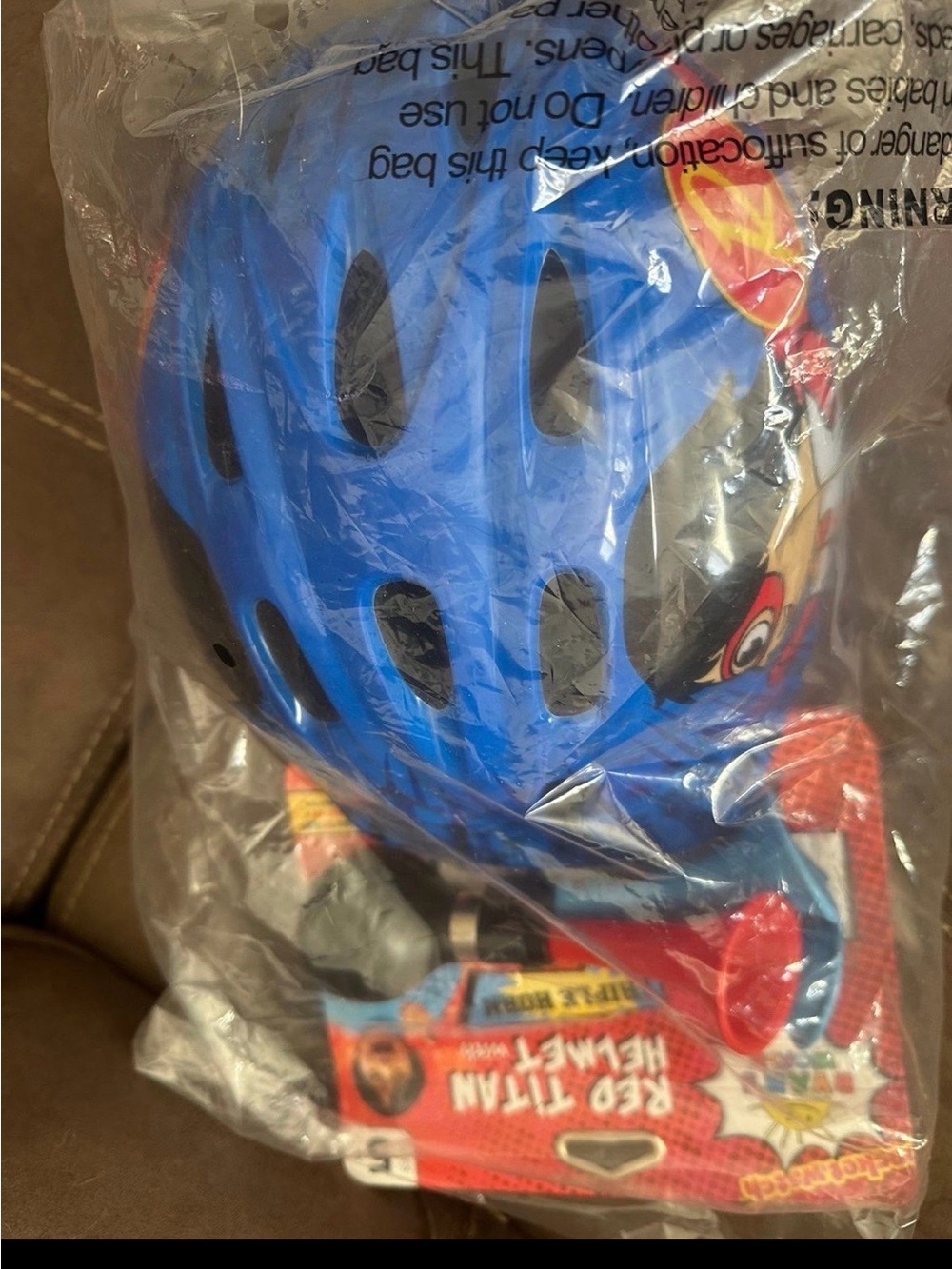 Blue Kids Bike Helmet with Character Graphics